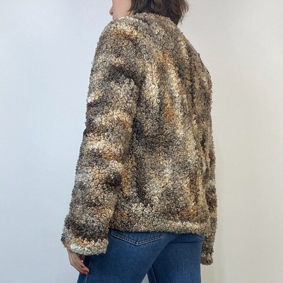 Vintage 1970s CHUNKY BOUCLE Multicoloured CARDIGAN! One Size - Picture 5 of 6